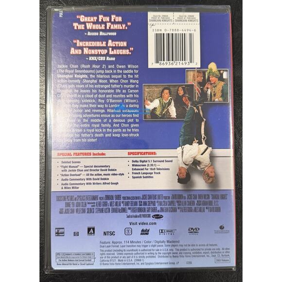 DVD Shanghai Knights 2003 Touchstone Pictures Jackie Chan Owen Wilson Movie - Picture 2 of 2